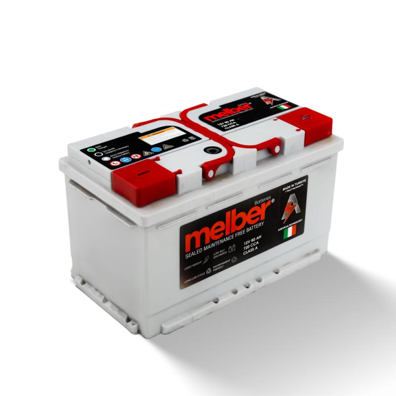 بطارية ملبر معكوسه صباع تخين تركي DIN/80L 12(V) 80(AH) 720(CCA)
