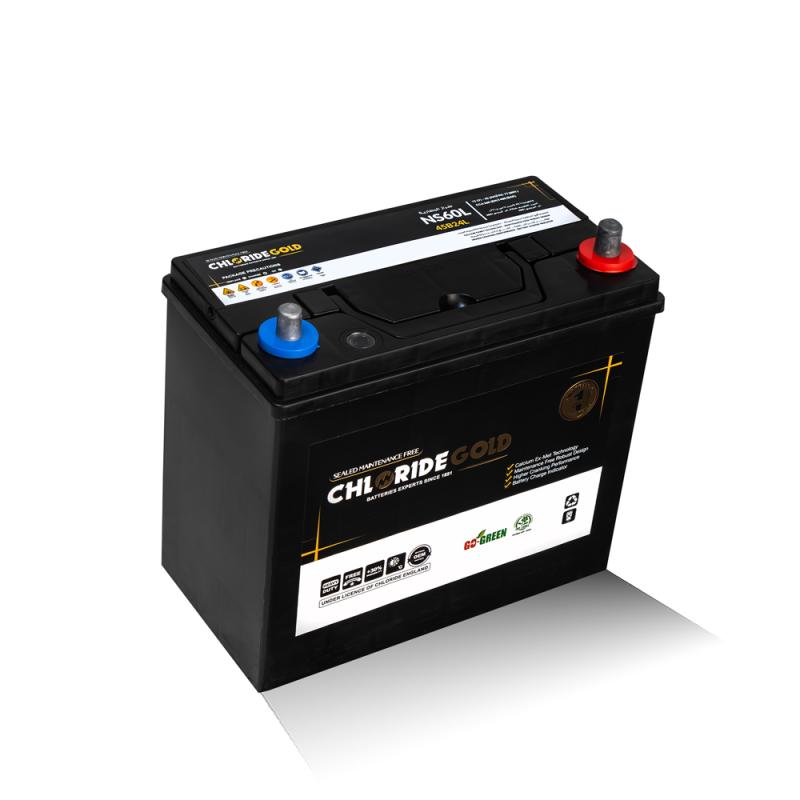 بطارية كلورايد جولد معكوسه صباع رفيع مصري NS/60L 12(V) 45(AH) 360(CCA)