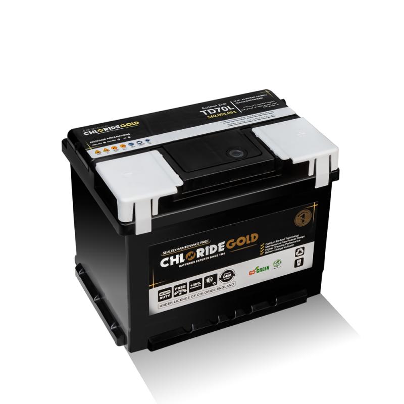 بطارية كلورايد جولد معكوسه صباع تخين مصري TD/70L 12(V) 62(AH) 510(CCA)