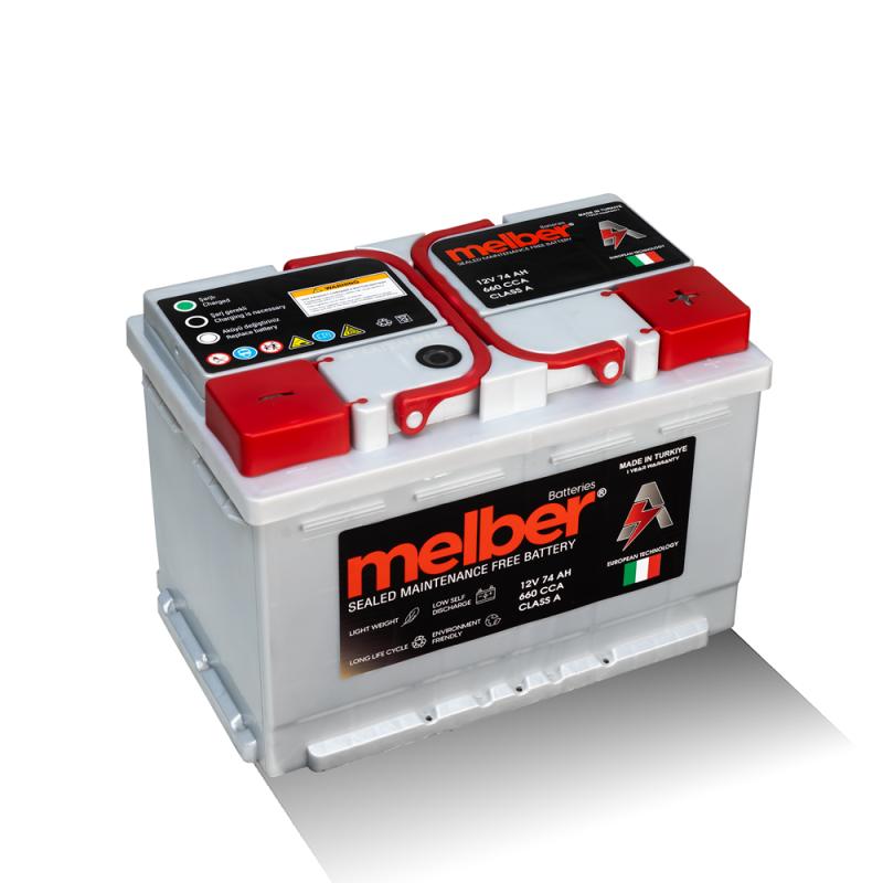بطارية ملبر معكوسه صباع تخين تركي DIN/74L 12(V) 74(AH) 670(CCA)
