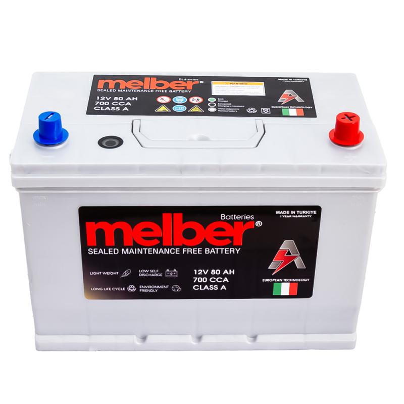 BATTREY MELBER BOLD N/80R-42B RIGHT (Plus-Term) 12(V) 80(AH) 700(CCA) TURKEY